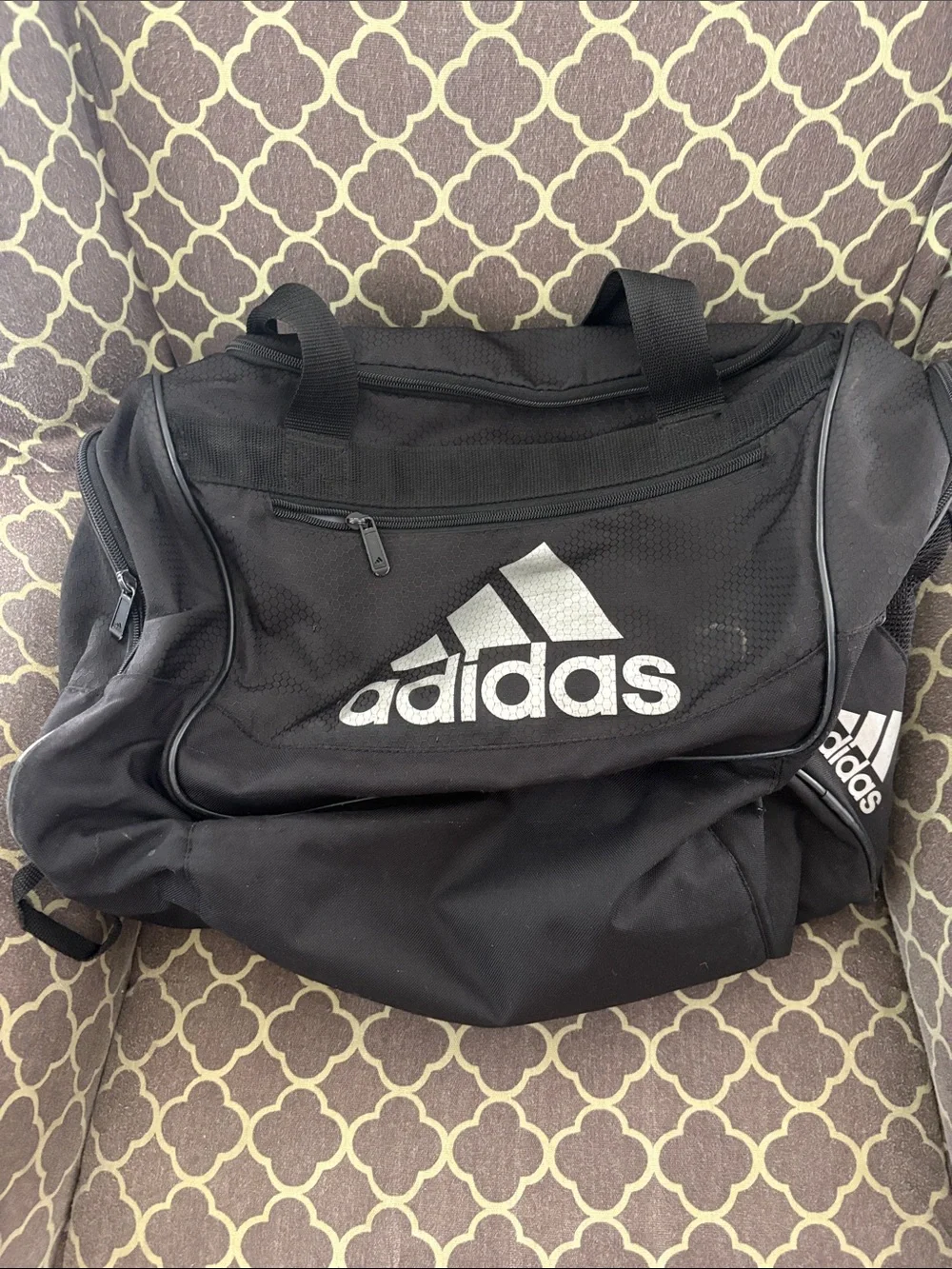 adidas Black Duffel Bag with White Logo